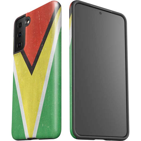 Guyana Flag Distressed Galaxy S21 FE Pro Case